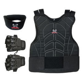 Maddog® Padded Chest Protector, Tactical Half Glove, & Neck Protector Combo Package - Black - Small / Medium