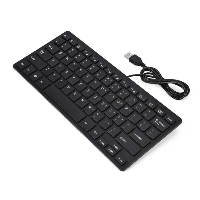 78 Keys Ultra Thin Mini USB Wired Keyboard for Desktop