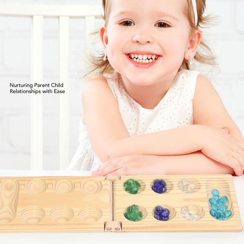 Folding African Stone Game Wooden Intellectual Logic Thinking Training Parent