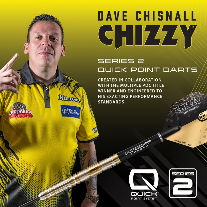 Harrows Dave 'Chizzy' Chisnall 90% Tungsten Darts Pro Player Steel