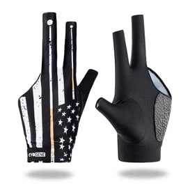 CybGene Billiard Pool Gloves for Left Hand 3 Finger, Quick-Dry Breathable, Shooters Snooker Cue Sport Glove Popular Sizes - Flag - L