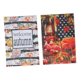 Levemolo Outdoor Flag Decor 2 Pack Autumn Garden Flags Pumpkin and Design for Fall Decorations