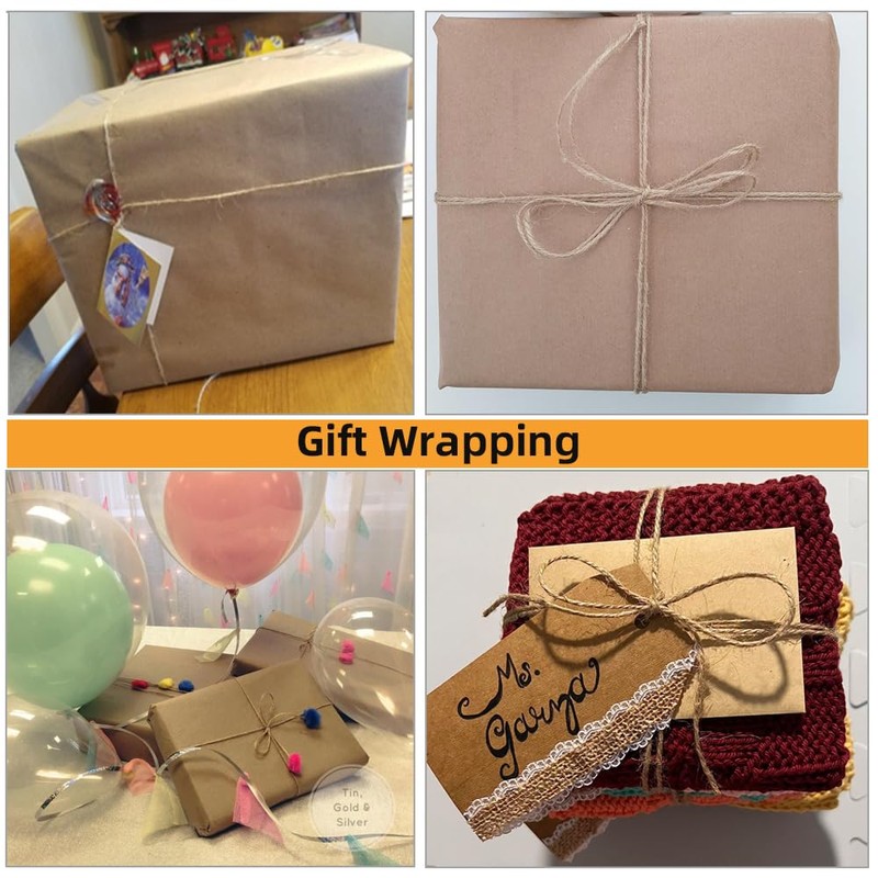 skycabin Natural Jute Twine String,2mmX100m Arts Crafts Gift Wrapping Twine,Durable