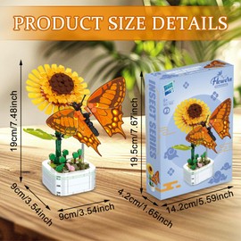 UOY Flower Building Blocks Set, Artificial Flowers Kit, DIY Building Toy Sets, Bouquet Building Block, Bouquet with Flower Base, Botanical Collection, DIY Building Kit