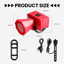 aiGear Bicycle Horn Red with 5 Sound Modes