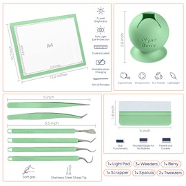 iVyne 66-Piece Ultimate Vinyl Crafting Set Permanent Vinyl, Transfer Tapes, Cutting Mats, Rechargeable Light Pad, Weeding Tools & Scrap Collector - Your Complete Crafting Starter Kit - Purple