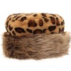 soul young Women's Leopard Faux Fur Hat with Fleece and