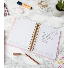 Collins Scandi Mid Year Diary Planner A5 Day To Page Academic Year 2024-25 - Black Terrazzo - Daily Journal for Students, Teachers on Recyled Paper - E-PW51M.TZBK-2425 - August 2024 to August 2025