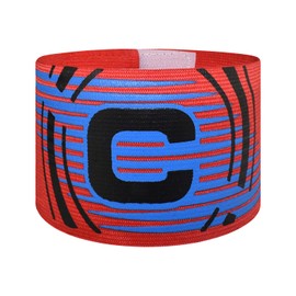 FUNAUPGO Sports Captain C Arm Band, Adjustable Unisex Elastic Soccer Captain Armband for Youth and Adult (Red)