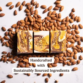 Pacha Soap Co Pacha Bar Soap 5 packs | Premium, Handcrafted, Hydrating | Natural Face Wash, Hand Cleanser, Body Wash | Soothing Essential Oils, 4 oz (Almond Goat's Milk)