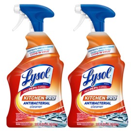 Lysol Pro Kitchen Spray Cleaner and Degreaser, Antibacterial All Purpose Cleaning Spray for Kitchens, Countertops, Ovens, and Appliances, Citrus Scent, 22oz (Pack of 2)