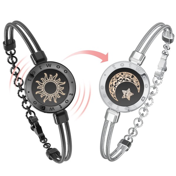 totwoo Long Distance Touch Bracelet Set Bluetooth Bracelets for Couples