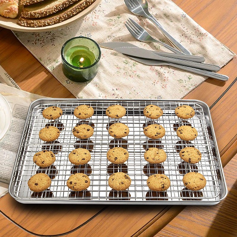 Baking Sheet with Rack Set [2 Pans + 2 Racks],