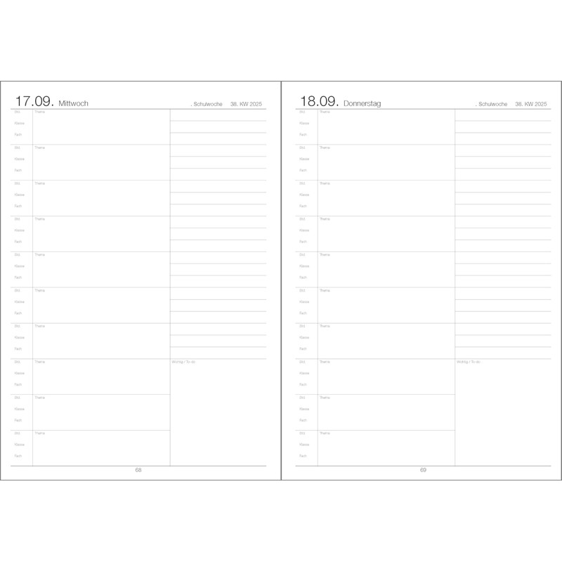 Set: F&L Teacher Organiser and Planning Book 2025/2026, DIN A5,
