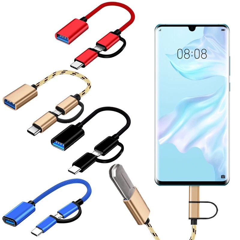 Universal 2 In1 Type C Micro USB Male To USB