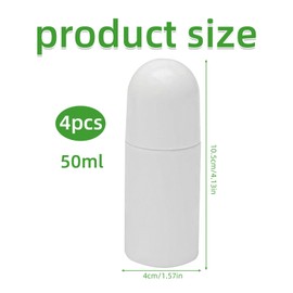 FangBoJie 4 Stück Deoroller Zum Befüllen, Roll On Flaschen Flasche Leer, Roller Flaschen Nachfüllbare Roll-On Deo-Flaschen Kunststoff, für Ätherische Duft Öle, Parfüm, Hautpflegeprodukte (50ml)