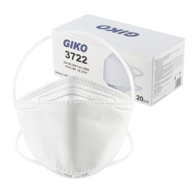 GIKO Pack of 20 FFP2 Masks CE Certified FFP2 Respirator Mask 4-Layer Dust Mask Disposable Face Masks, White