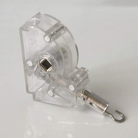 2" Low Profile Wand Tilter Mechanism 1pc with Square Zinc Gear 3/16" Hook Connection for Low Rail Horizontal Wood and Faux Wood Blinds headrail