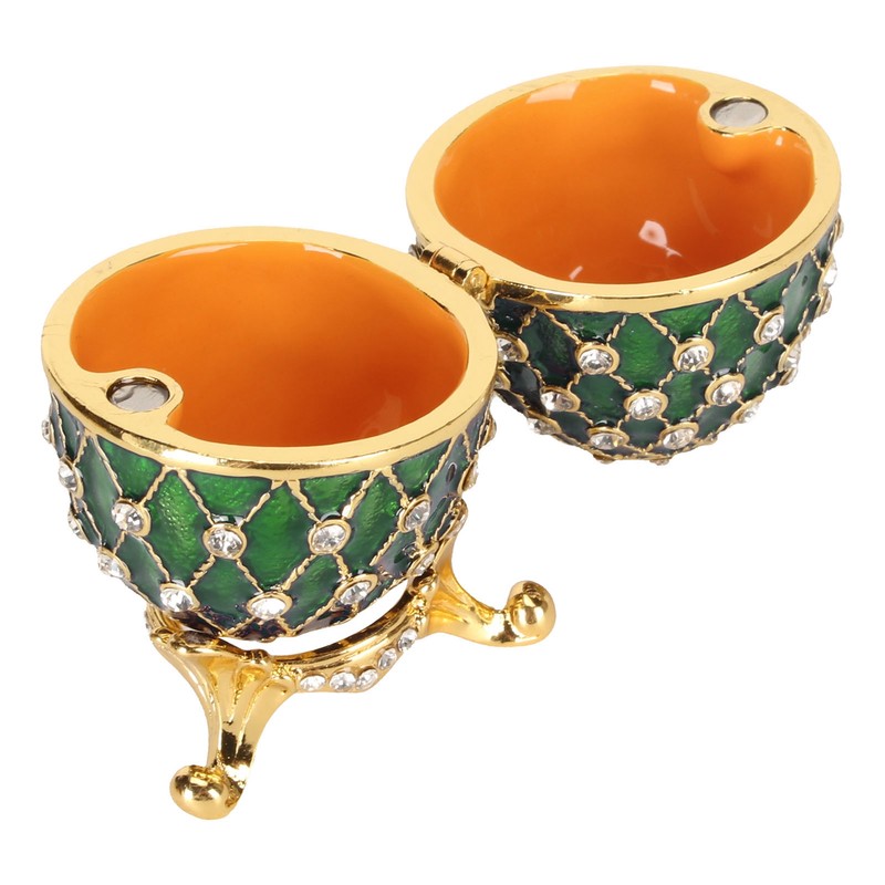 Egg Trinket Box Zinc Alloy Sparkling Rhinestone Exquisite Elegant Metal