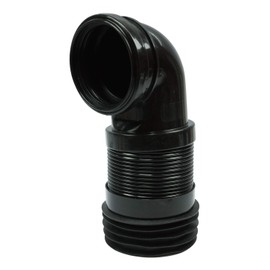 90mm Inlet x 90-110mm Outlet Toilet Flexible Pan Connector Elbow Black