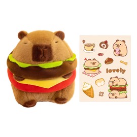 Anmahe Capybara Plush,Simulation Soft Capybara Toy,Cute Hamburger Capybara,Soft Capybara Burger Plush,Suitable for Birthday Gifts for Boys and Girls ﻿