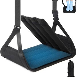 Aeroplane Footrest with Sponge & Removable Support Plate, Height Adjustable Foot Hammock, Portable Foot Hammock for Train, Office, Dorm, Long Distance Travel, Long Flights, Relaxation, Comfort