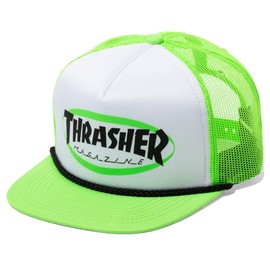 Thrasher Men's Ellipse Mag Logo Trucker Rope Snapback Hat Green