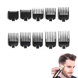 10 PCS Hair Clipper,Clipper Guards,10 Sizes Clipper Comb Replacement Guards Set,for Wahl and Most Clippers Trimmers,Black(1.5mm,3mm,4.5mm,6mm,10mm,13mm,16mm,19mm,22mm,25mm)
