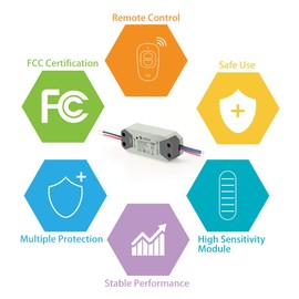 eMylo Smart Wireless RF Motor Controller Switch RF Relay Module AC 220V Motor Remote Control Switch 90V-250V 433Mhz Support Rolling Door/Electric curt