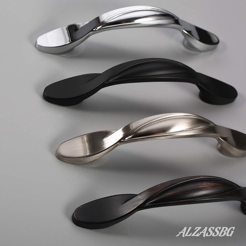 Alzassbg AL3027CP Polished Chrome, 3 Inch(76mm) Hole Centers Cabinet Hardware