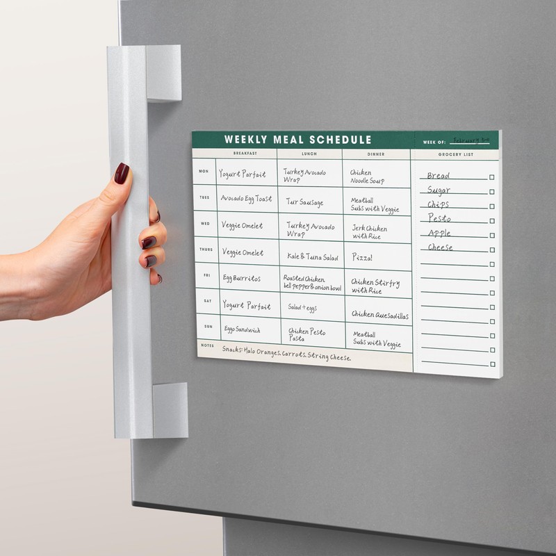 Weekly Magnetic Meal Planner & Tear Off Grocery List -
