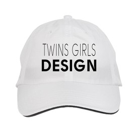 Makoroni - Twins Girls Design Hat Adjustable Cap, DesP22 White