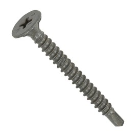 Drywall Cement Board Screws Self Drilling Wafer Countersunk - Exterior Plus Grey Coating Fibre Backer Board Steel Light Section Phillips Head (200, 4.2 x 60mm)