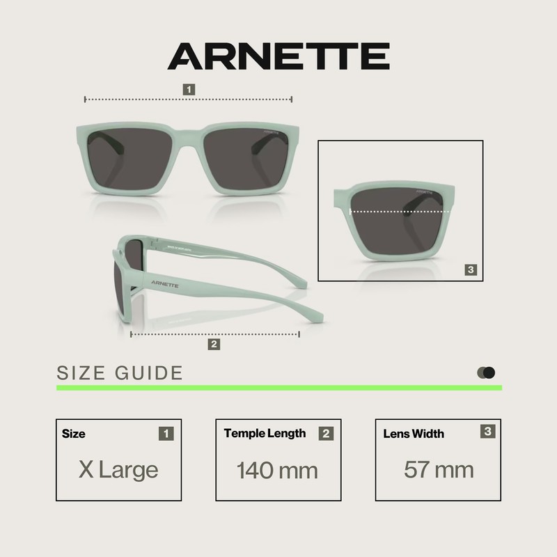 ARNETTE Plot Twist AN4346 296487 57MM Mint Matte Top/Shiny/Dark Grey