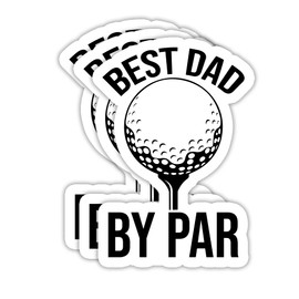 (3PCS) Best Dad by Par Sticker – Waterproof Vinyl Decals for Dad – Father’s Day Gift for Laptops, Tumblers, Scrapbooks, Water Bottles – 3 x 2.1 Inch