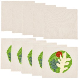 BENECREAT 10-Piece Punch Needle Fabric, 19 x 21 cm, Antique White Linen Craft Fabric with Canvas Weave, Linen Cross Stitch Embroidery Fabric for DIY Crafts