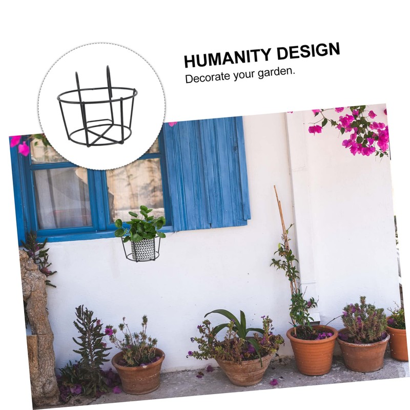 BESPORTBLE Geometric Iron Metal Hanging Planter Pot with Stand Flowerpot