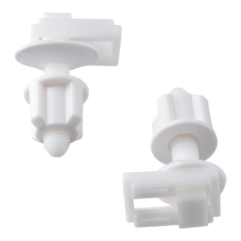 2 Pack White Toilet Seat Bolts Screws Plastic Nuts Set