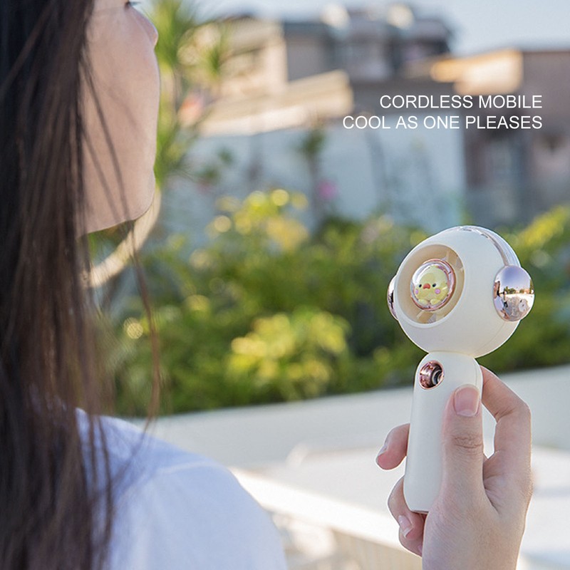 Lovely Handheld Misting Fan with Atomization Function USB Rechargeable Small