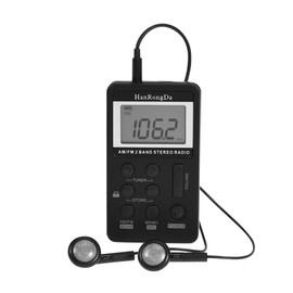 Garsent Digital AM/FM Radio, Portable Portable Pocket Radio with LCD Display