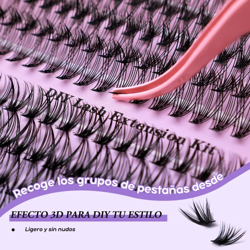 Pestañas Extensions Kit 252 Piezas 7090d Curvación D 9-16 Mm