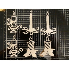 6pc white cardstock lanterns/candl