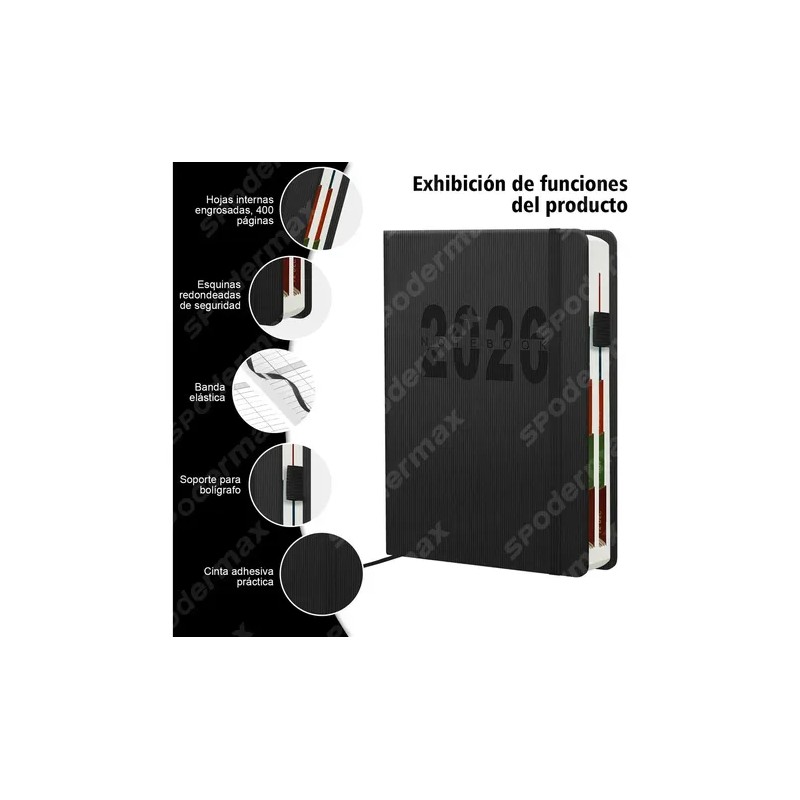 Agenda Diaria 2026 A5 Pasta Dura 320 Hojas Personalizable