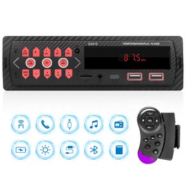 Car Radio 1 DIN Bluetooth Car Radio with Bluetooth Hands-Free Kit FM Radio / 40 EQ / Type C / 2 USB / TF / Aux in / RCA / 7 Colours MP3 Player with Steering Wheel Remote Control Stereo Car Radio