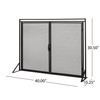 Roomfitters Durable Fireplace Screen with Mesh Double Doors, Freestanding Design