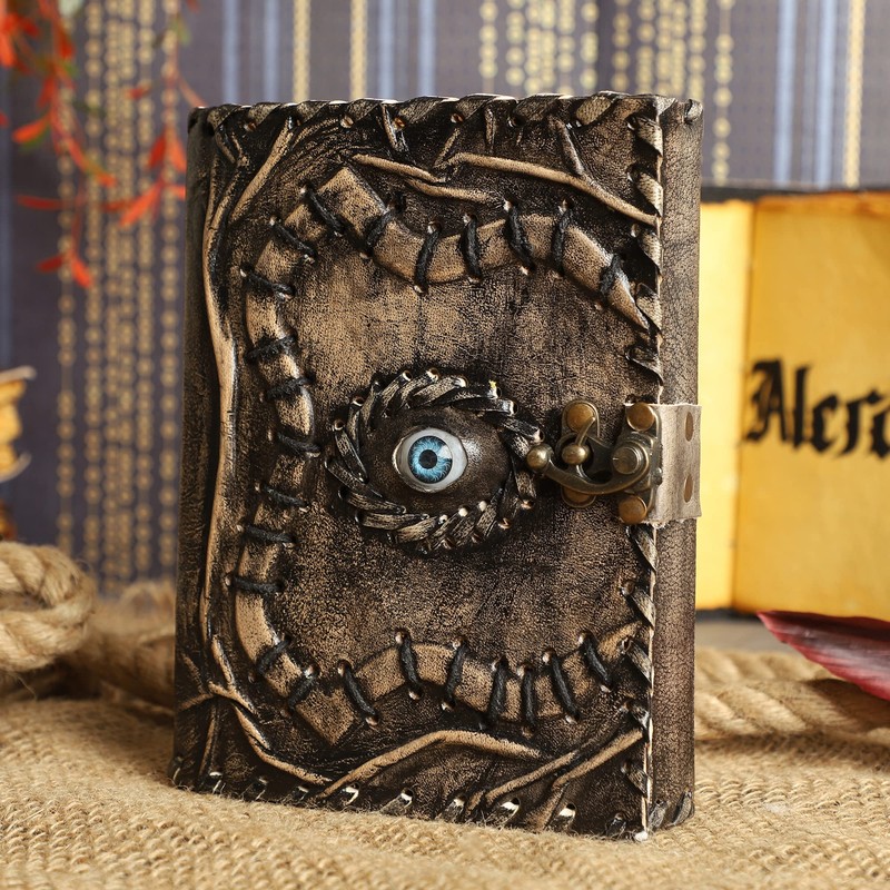 Hocus Pocus Book of Spells Leather Journal Deckle Edge Paper