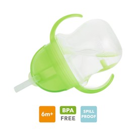 Munchkin Click Lock Tip & Sip Straw Cup, Baby & Toddler Sippy Cups with Straw, BPA Free Non Spill Cup, Weighted Straw Childrens Cups, Baby Bottle, Trainer Cup (7 oz/207 ml, Green)
