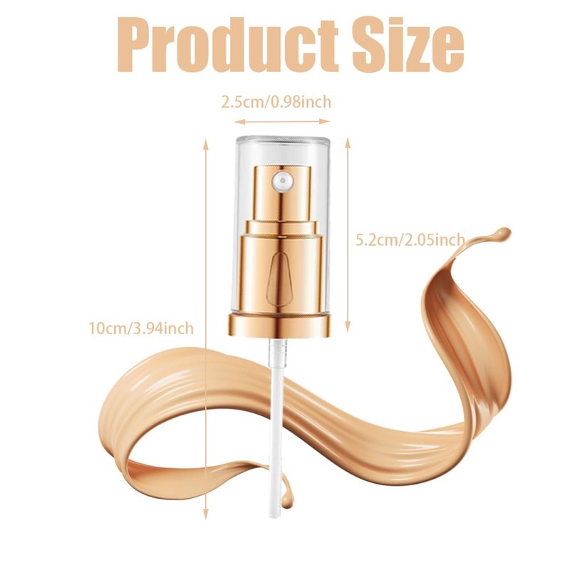 4 Packs Foundation Pump Replacement Gold Cosmetic Liquid Pump Plastic