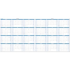 2026 and 2027 2-Year Wet & Dry-Erasable Wall Calendar Planner 24-Month 36" x 75". Complete with fine tip dry-erase marker and eraser