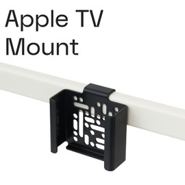 Pedestal TV Mount Bracket Compatible with Apple TV | Easy Hiding TV Box and Cables on the Back of Your Pedestal TV Furniture | Fits Pedestal TV Stands (Black)